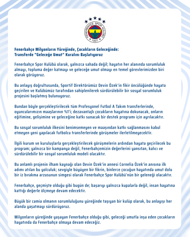 Historic decision from Fenerbahçe! Players who do not accept this condition will not be negotiated with
