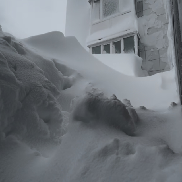 В Камчатке изображения, не уступающие ледниковой эпохе! Толщина снега достигла 4 этажа