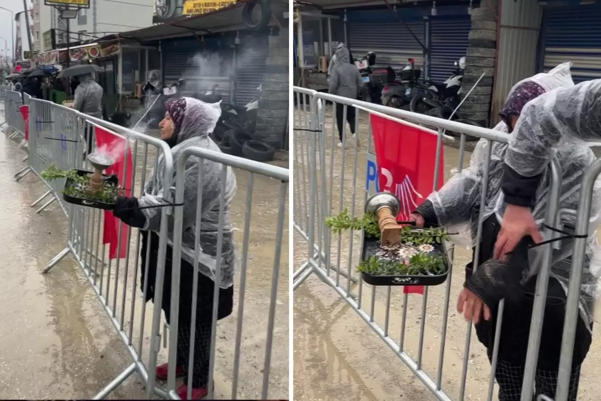 Slogan atmak isterken kendini yaktı, 'Abla yanıyorsun' diyenlere aldırış etmedi