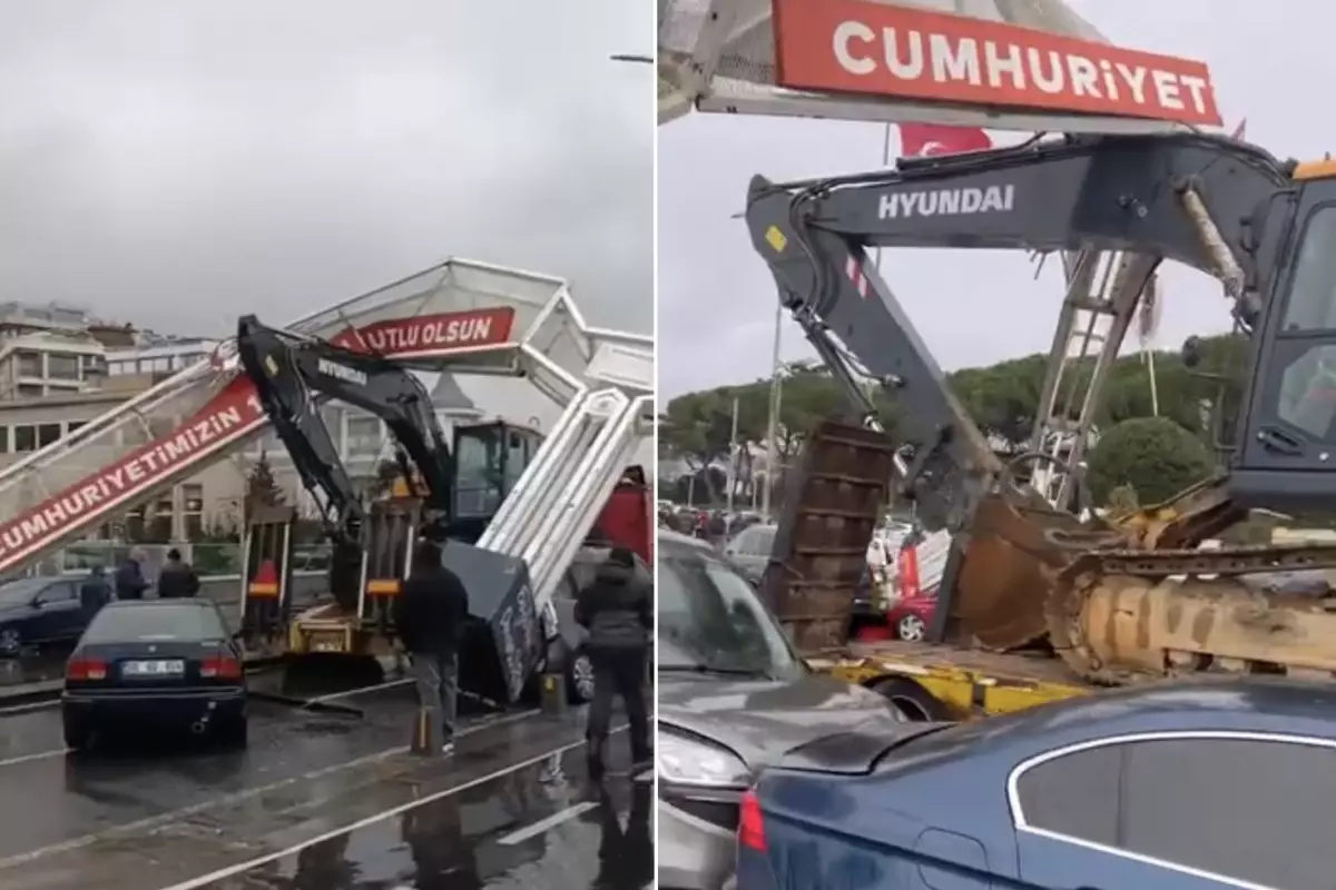 Üsküdar'da akılalmaz kaza: Ekskavatör ortalığı savaş alanına çevirdi