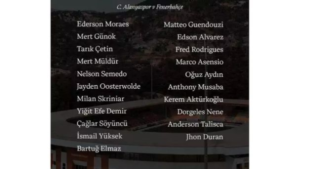 En Nesyri, Szymanski, Levent Mercan, Archie Brown neden yok? Nesyri, Szymanski, Levent Mercan, Archi Alanyaspor-Fenerbahçe maçında neden oynamıyor? En Nesyri, Szymanski, Levent Mercan, Archie Brown neden yok? Nesyri, Szymanski, Levent Mercan, Archi Alanyaspor-Fenerbahçe maçında neden oynamıyor?