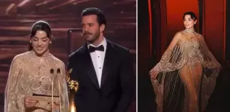 Hande Erçel Suudi Arabistan'daki ödül töreninde Arapça konuştu