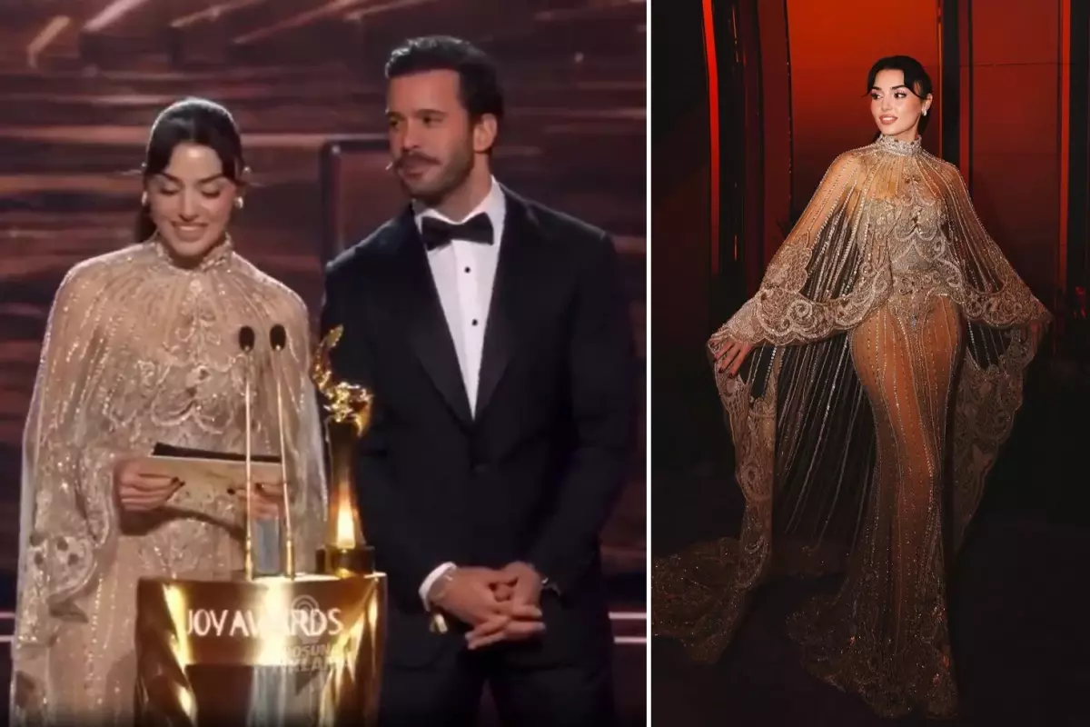 Hande Erçel Suudi Arabistan'daki ödül töreninde Arapça konuştu