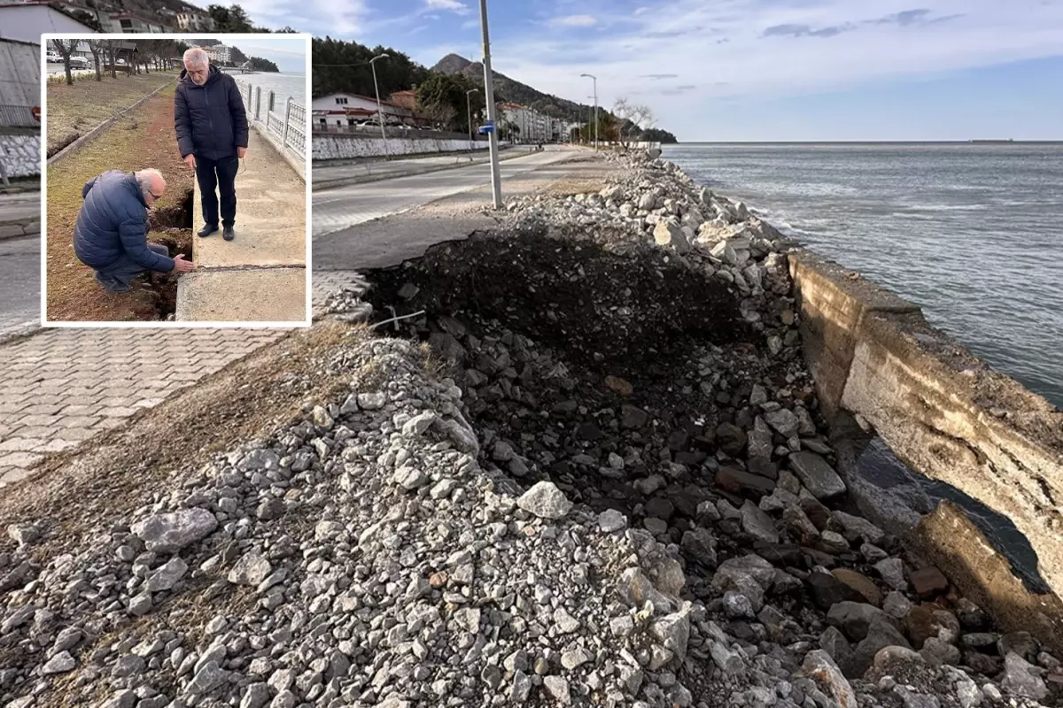 Karadeniz'in dalgaları sahil yolunu ve evleri tehdit ediyor