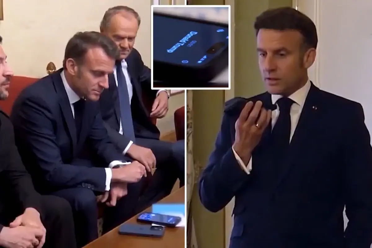 Macron ile yatağından uyandırdığı Trump'ın telefon görüşmesi kamerada
