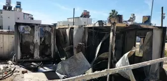 Manavgat'ta şantiyedeki konteynerde yangın çıktı