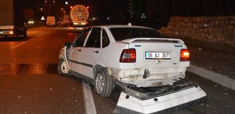 Samsun'da kaldırıma çarpan otomobildeki 2 kişi yaralandı
