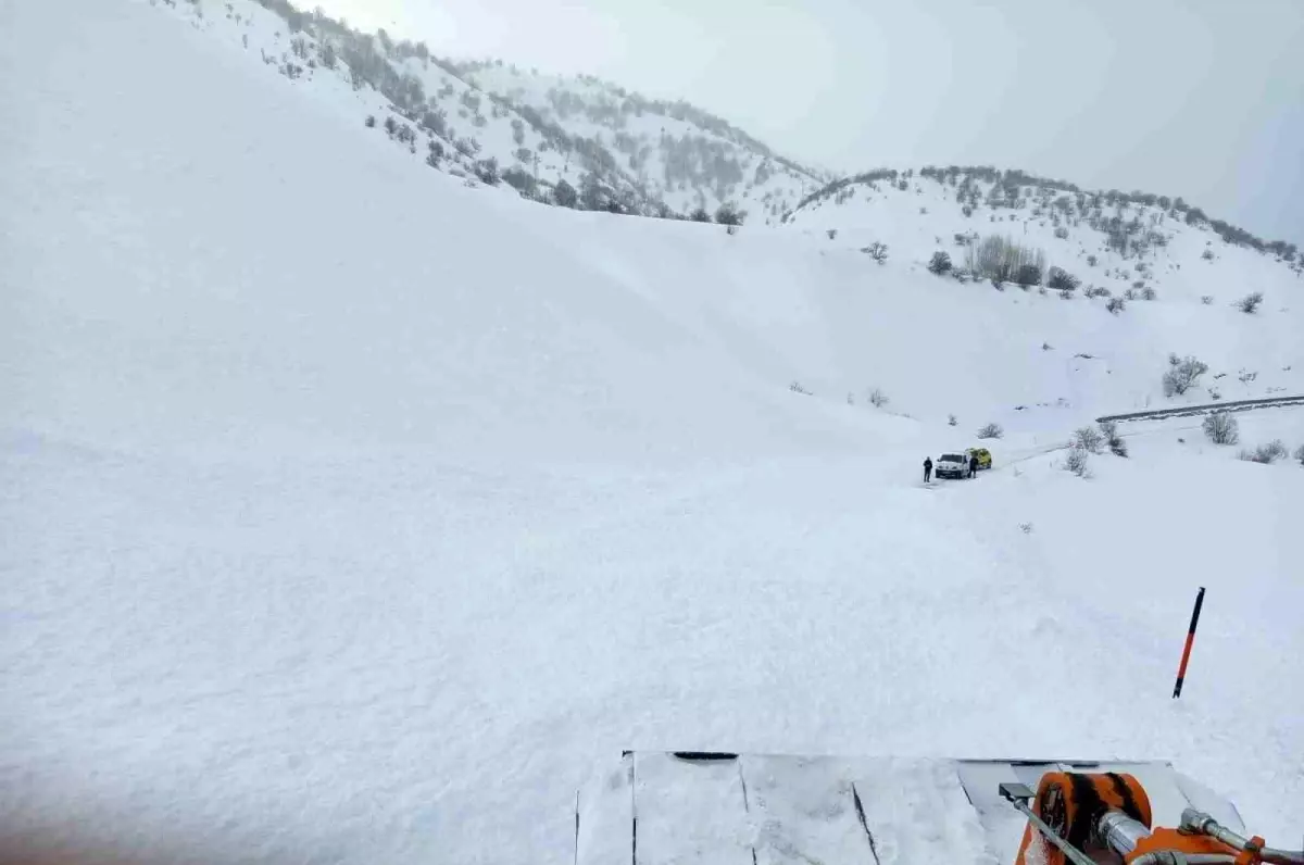 Bingöl'de yola düşen çığ ekipler tarafından temizlendi