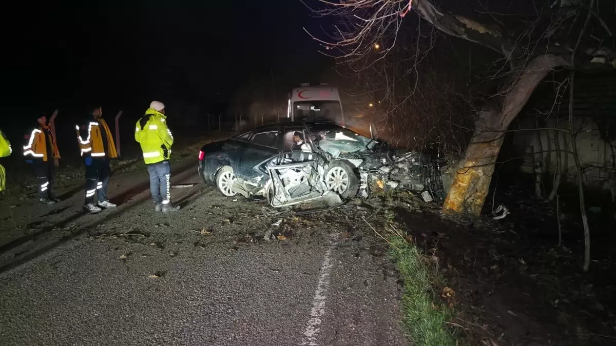 Bursa'da ağaca çarpan otomobildeki 2 kişi öldü, 2 kişi yaralandı