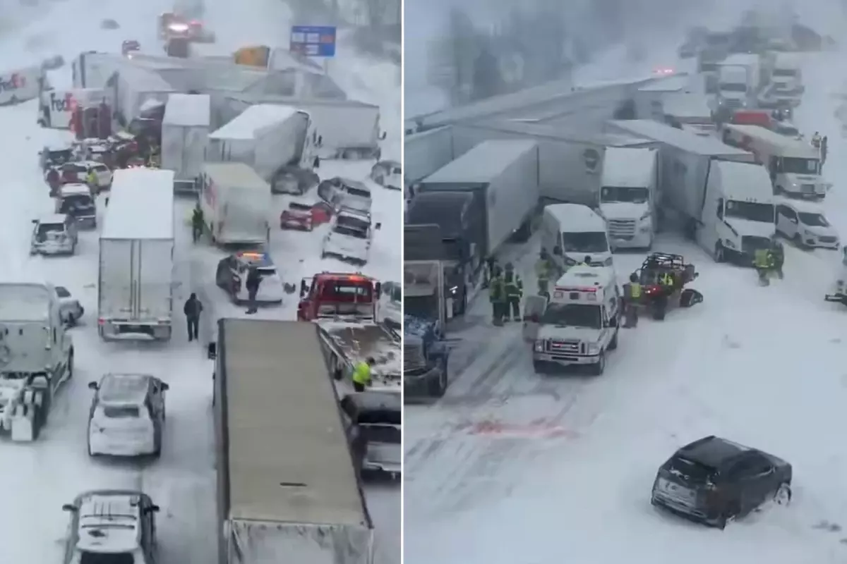 Otoyol savaş alanına döndü: 100'den fazla araç birbirine girdi