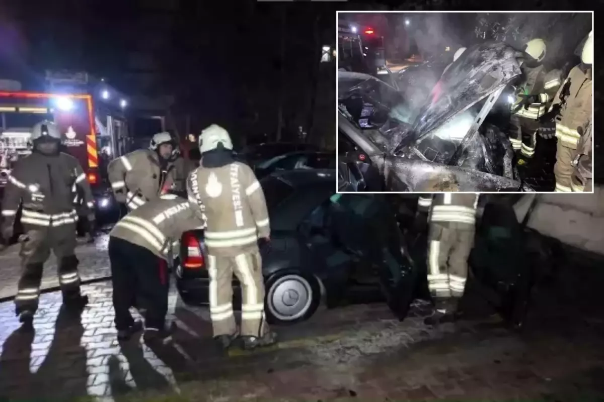 Otoparkta büyük panik! Alev alev yandı