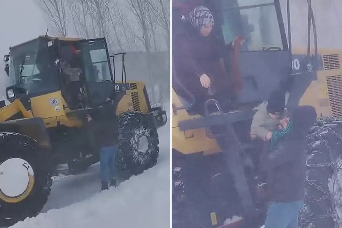 Tipi hayatı felç etti! Taburcu olan anne ve bebeğinin imdadına 'kepçe' yetişti