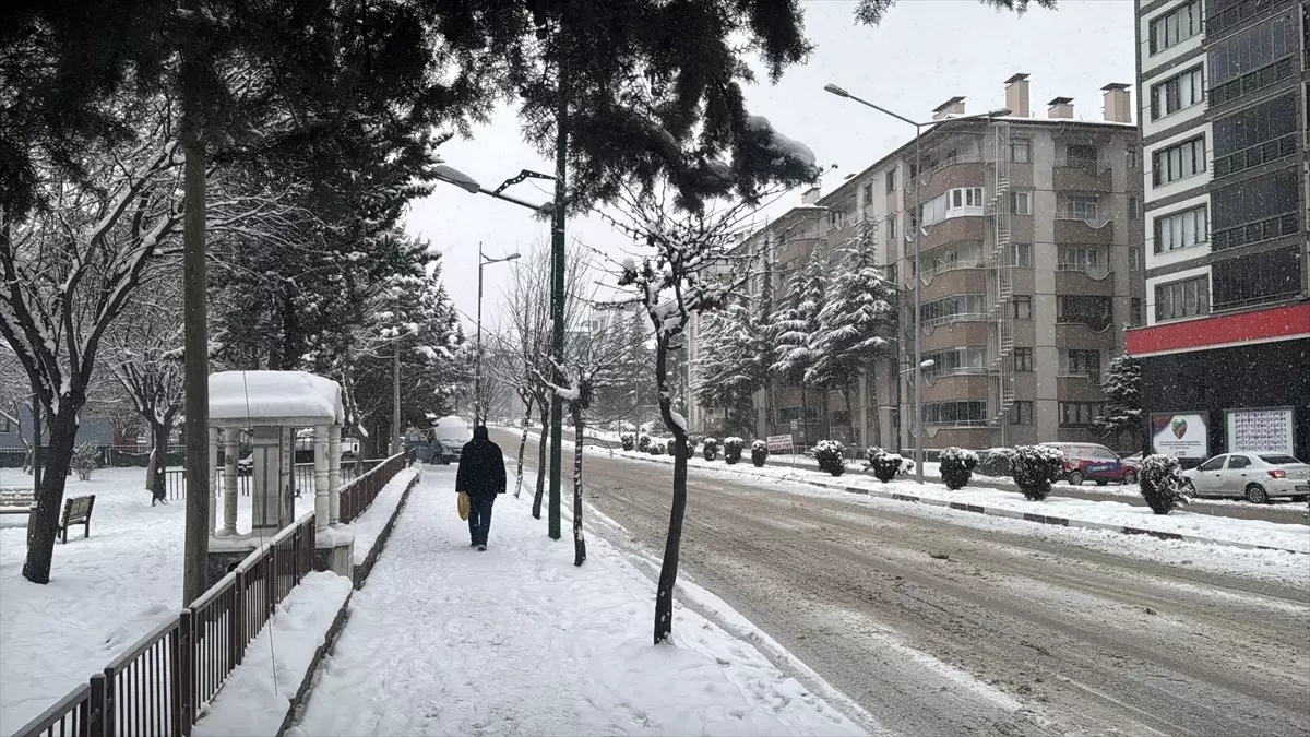 Tokat'ta kent merkezinde kar kalınlığı 15 santimetreye ulaştı