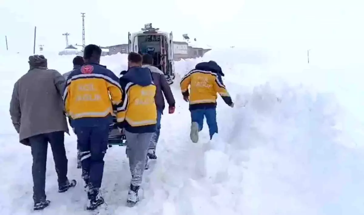 Ağrı'da karla kapanan köyde 4 saatlik mücadele, hastaya hayat yolu açtı