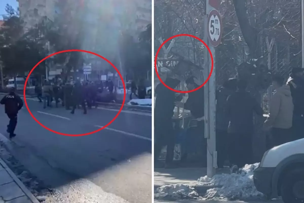 Adliye çıkışında tekmeli yumruklu kavga