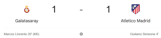 Galatasaray Atletico Madrid maçı kaç kaç? MAÇ SONUCU! Galatasaray Atletico Madrid golleri kim attı, canlı maç anlatımı!