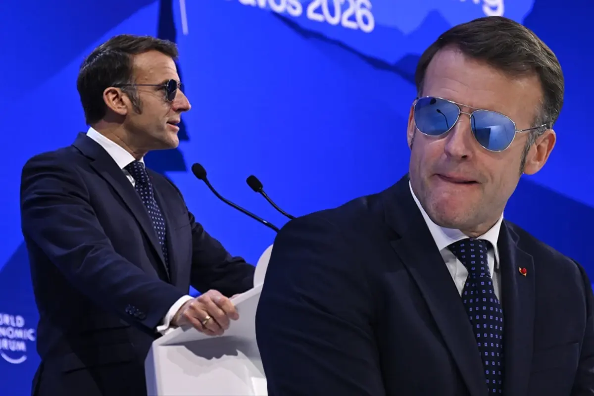 Macron Davos'ta neden güneş gözlüğü taktı? Saraydan açıklama geldi