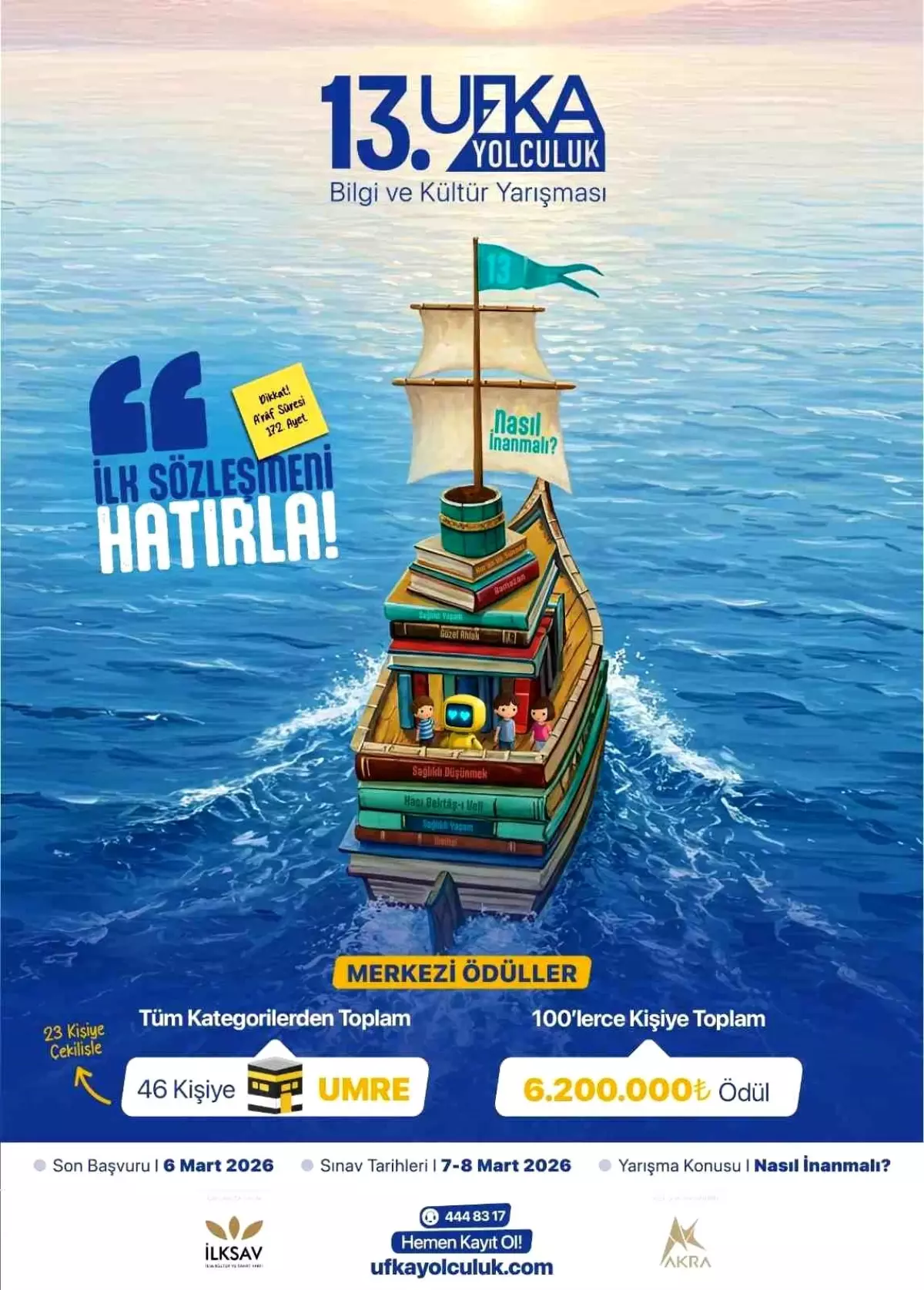 Ufka Yolculuk Kitap Okuma Yarışması'nda 46 kişiye umre ve 6 milyon lira ödül