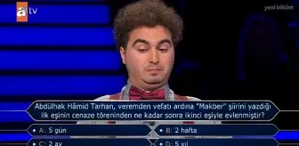 Abdülhak Hâmid Tarhan, veremden vefatı ardına 'Makber' şiirini yazdığı ilk eşinin cenaze töreninden ne kadar sonra ikinci eşiyle evlenmiştir?