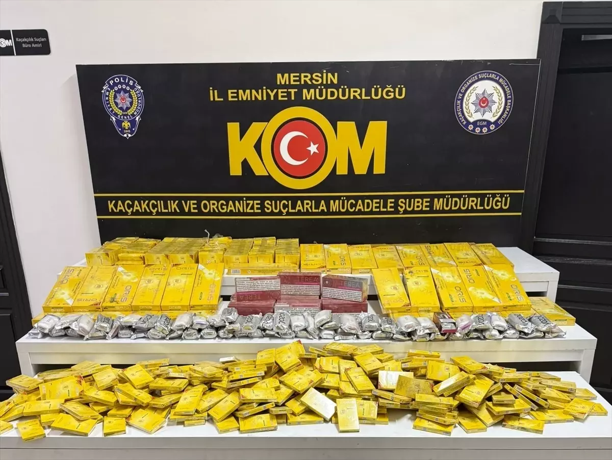 Mersin'de tırda gümrük kaçağı sigara ve puro ele geçirildi