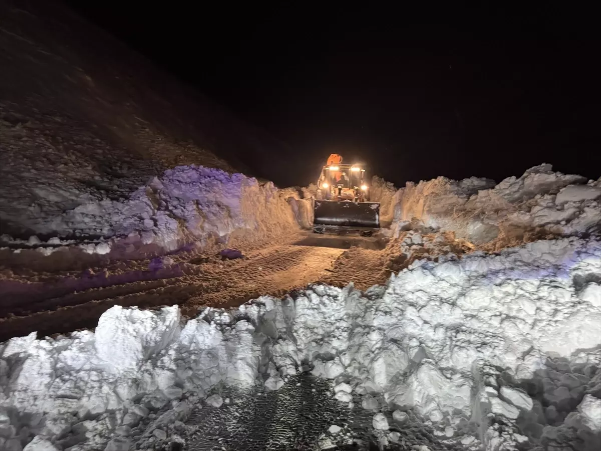 Hakkari-Van kara yoluna düşen çığ temizlendi