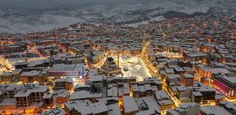 Karla kaplı Bingöl dronla havadan görüntülendi