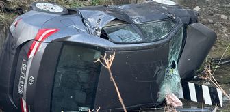 Zonguldak'ta kaza sonrası dereye düşen otomobilin sürücüsü yaralandı