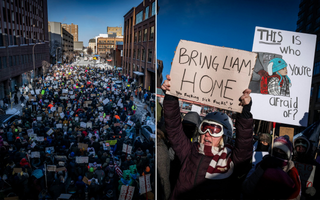The public's anger in the U.S. continues! Thousands in the streets despite the paralyzing cold