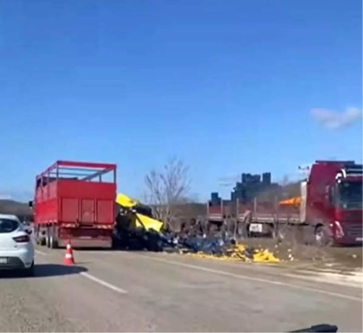 Burdur'da limon yükü tır şarampole devrildi