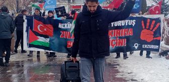 Erzurum'da sağlıkçılar Gazze için sessiz yürüyüşlerini 115. haftada sürdürdü