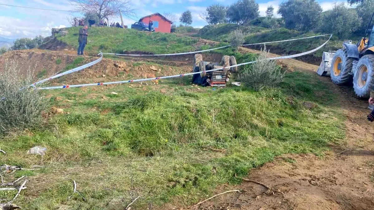 Şarampole devrilen traktör sürücüsü hayatını kaybetti