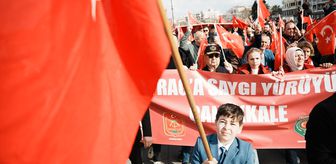 Çanakkale'de Bayrağa Saygı Yürüyüşü