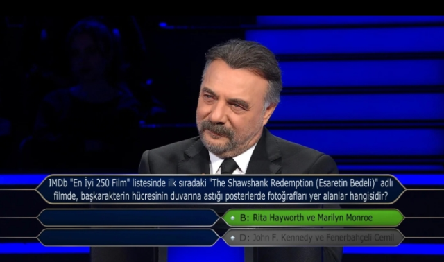 En İyi 250 Film' listesinde ilk sıradaki 'The Shawshank Redemption (Esaretin Bedeli)' adlı filmde, başkarakterin hücresinin duvarına astığı posterler