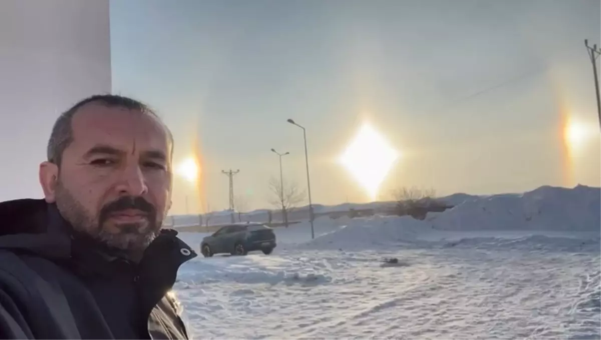 Karlıova'da 'yalancı güneş' görüntülendi