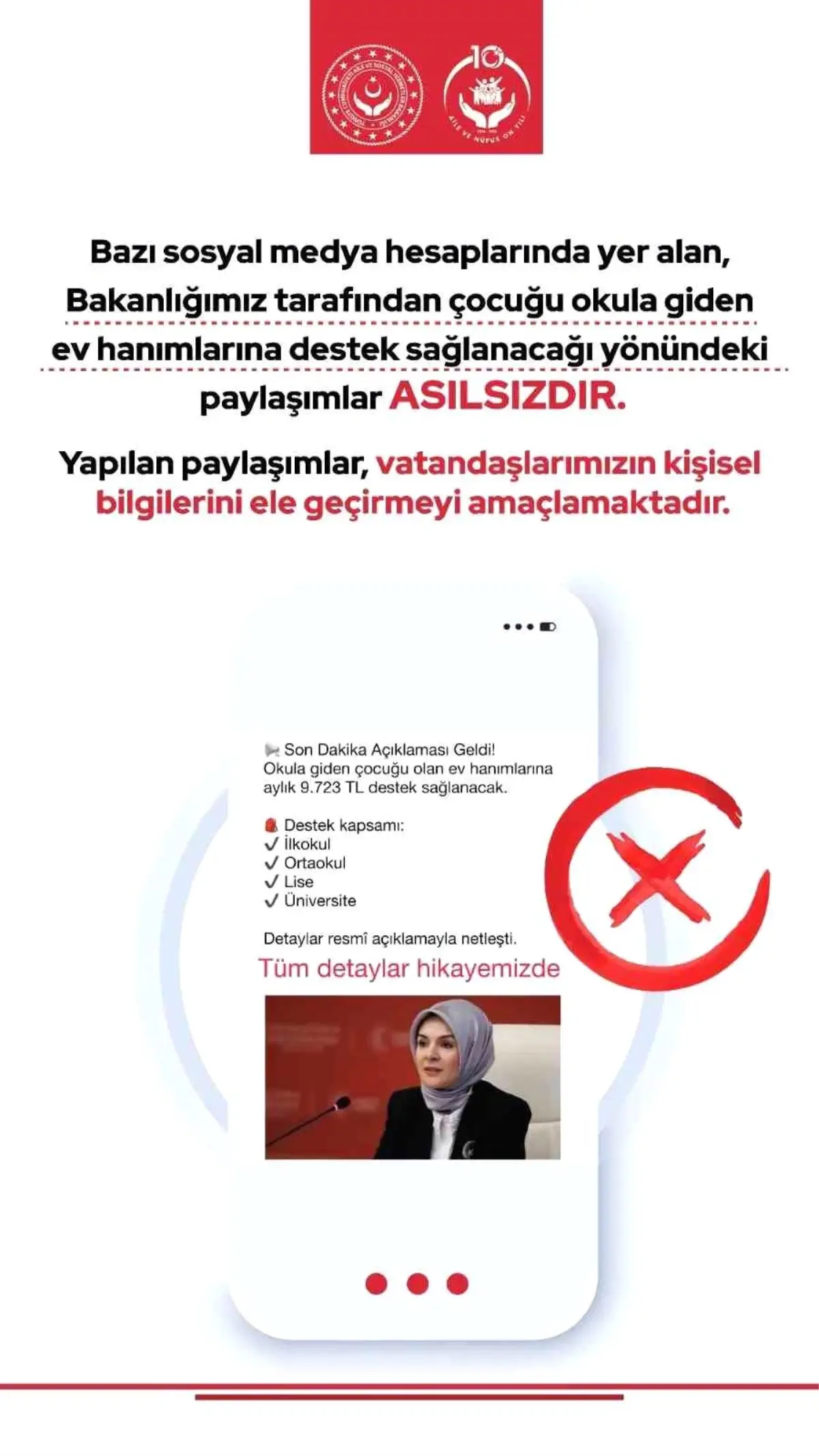 Bakanlıktan 'sahte yardım' paylaşımlarına karşı uyarı