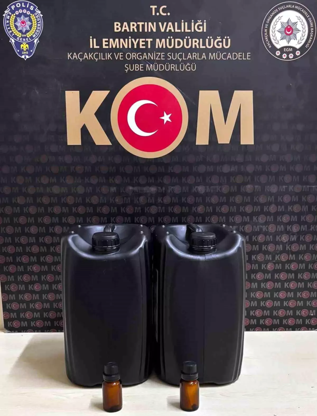 Bartın'da 10 litre etil alkol ele geçirildi
