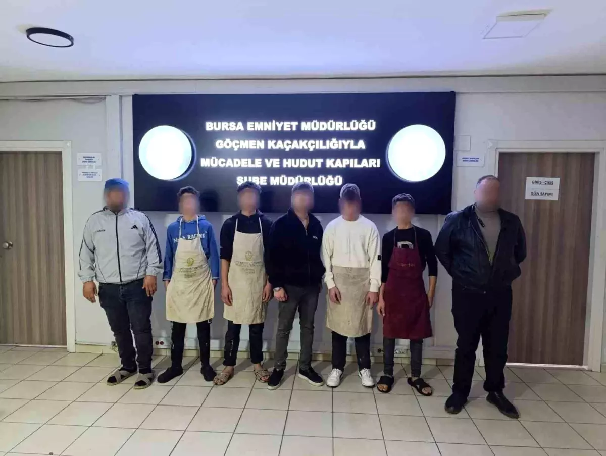 Bursa'da kaçak işçi operasyonu: 5'i çocuk 5 yabancı uyruklu şahıs yakalandı
