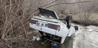 Yozgat'ta dere yatağına devrilen otomobilin sürücüsü yaralandı