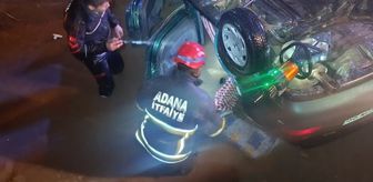 Adana'da dereye düşen otomobil sürücüsü yaralandı