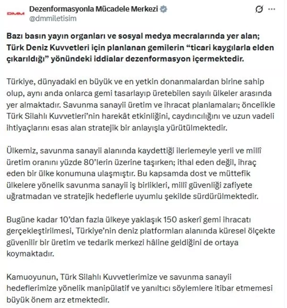 Türk Deniz Kuvvetleri için gemilerin elden çıkarıldığı iddiaları yalanlandı