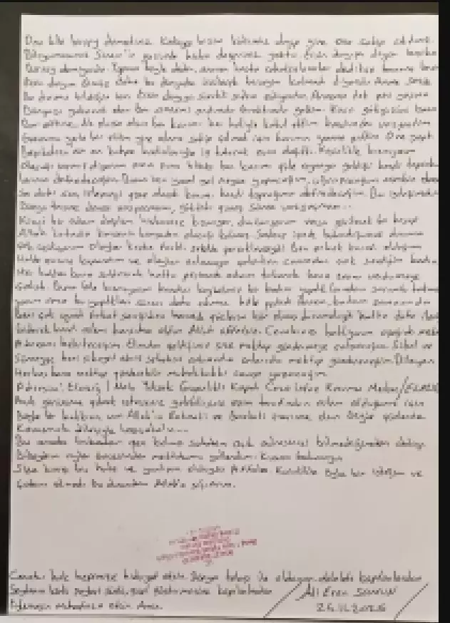 Sinem'i katleden cani cezaevinden mektup yolladı: Suç işlemeyi göze alarak bunu yapacağım 8 esinin katlettigi sinem in ailesine cezaevind 9 19510439 o