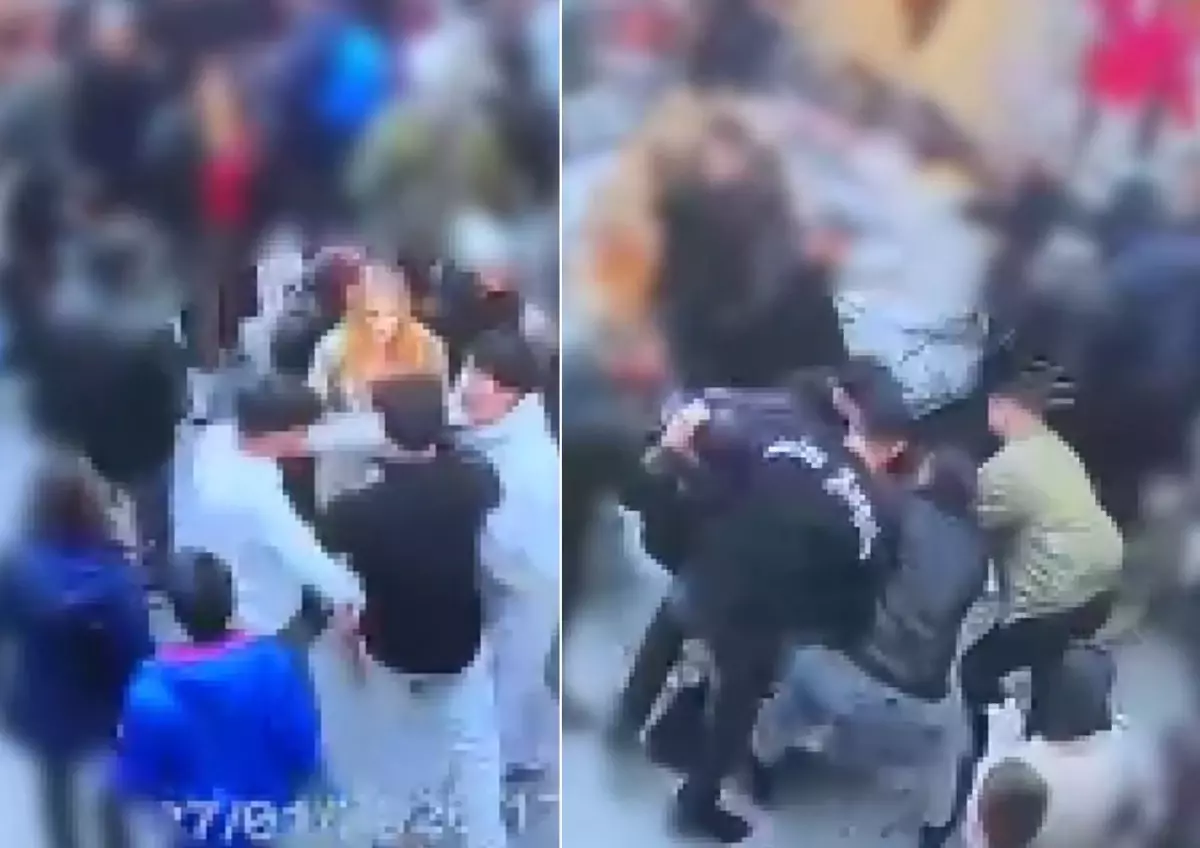 Görüntü İstanbul'un tarihi semtinden! Turisti tekme tokat dövdü