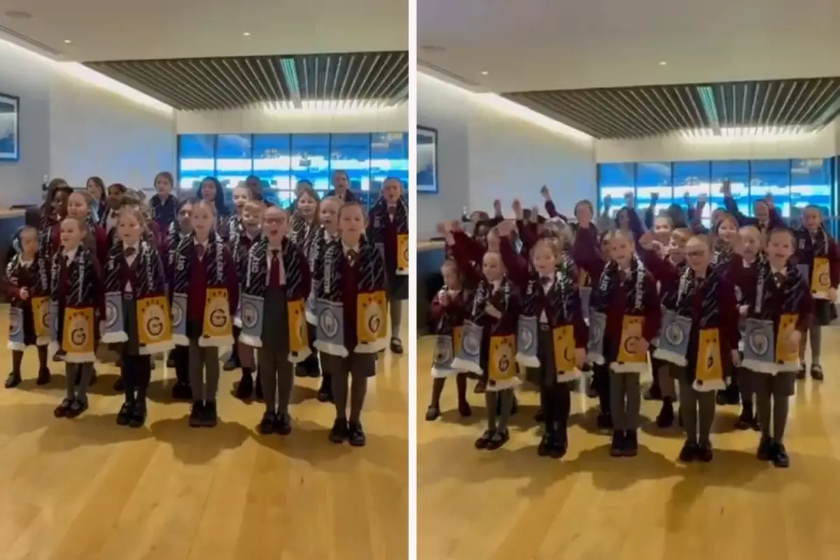 Manchester City'i destekleyen İngiliz çocuklar, Galatasaray marşı söyledi