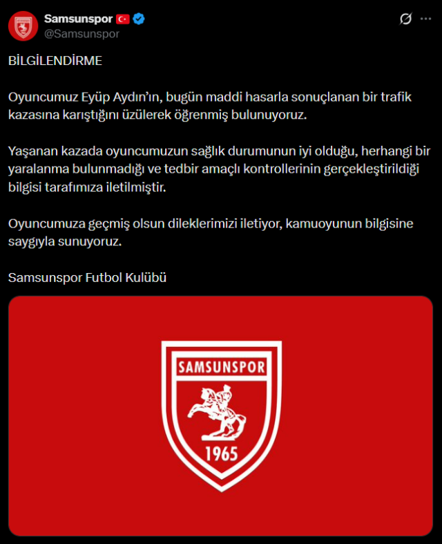 samsunspor un genc yildizi trafik kazasi gecirdi 19512155 2435 m