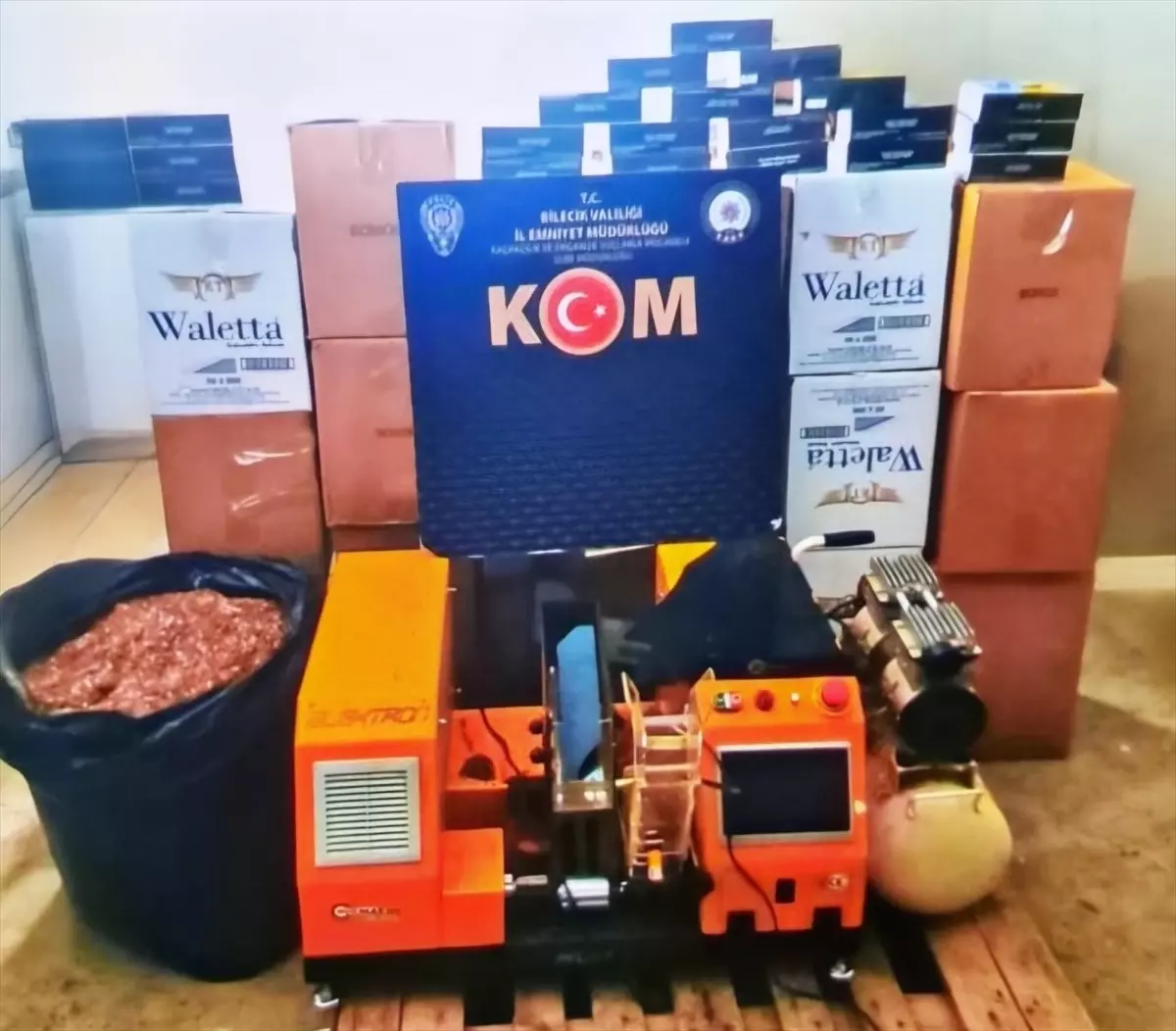 Bilecik'te kaçakçılık operasyonunda 127 bin 800 makaron ele geçirildi