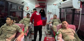 Kilis'te düzenlenen kan bağışı kampanyasına jandarmadan destek