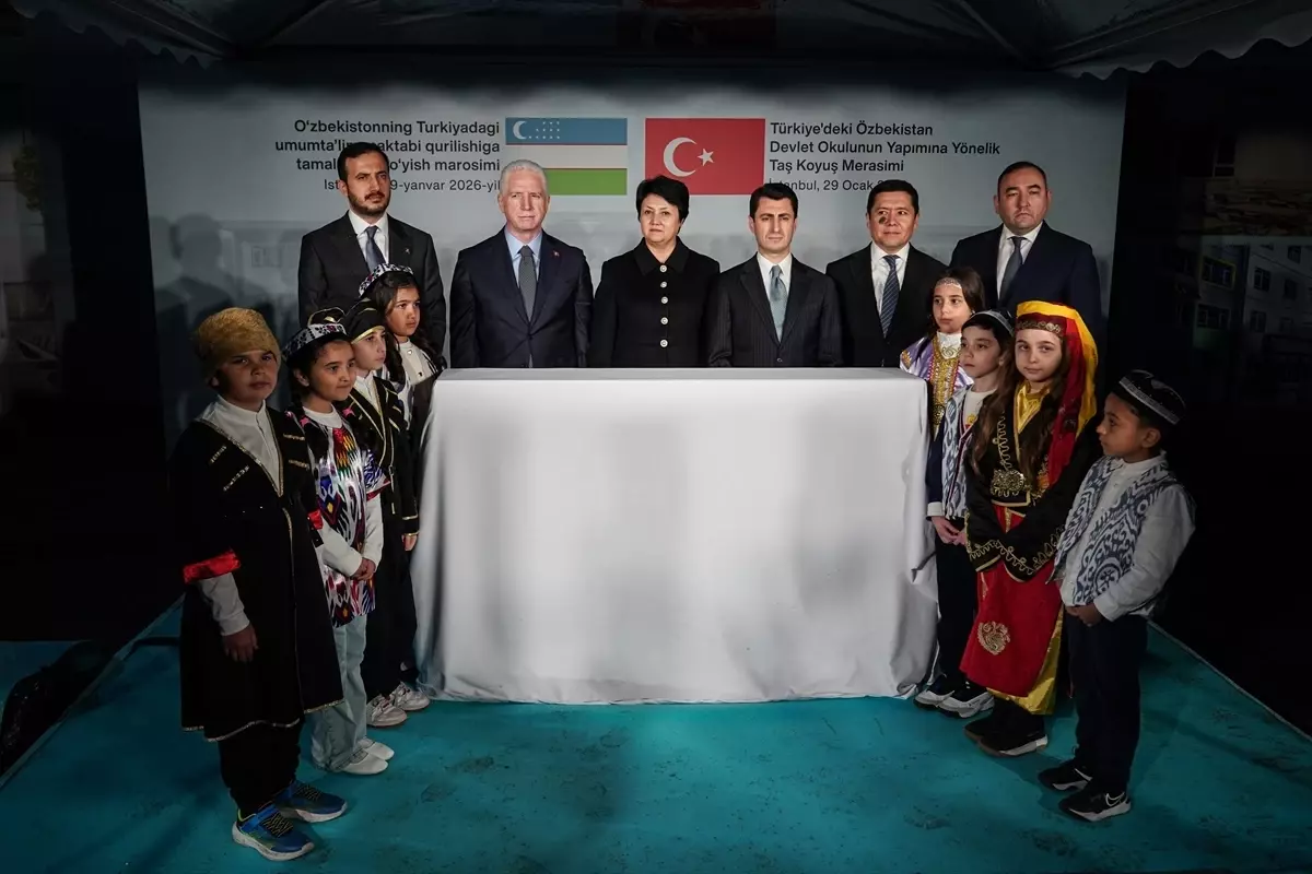 Türkiye'deki Özbekistan Devlet Okulu'nun yapımına yönelik 'Taş Koyuş' merasimi düzenlendi