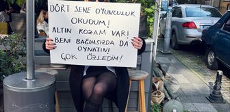 Ünlü oyuncu çareyi pankart açmakta buldu: Dört sene okudum, Altın Koza'm var