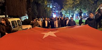 Aydın Ülkü Ocakları Türk bayrağıyla yürüyüş yaptı
