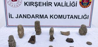 Kırşehir'de tarihi eser olduğu değerlendirilen 14 obje ele geçirildi